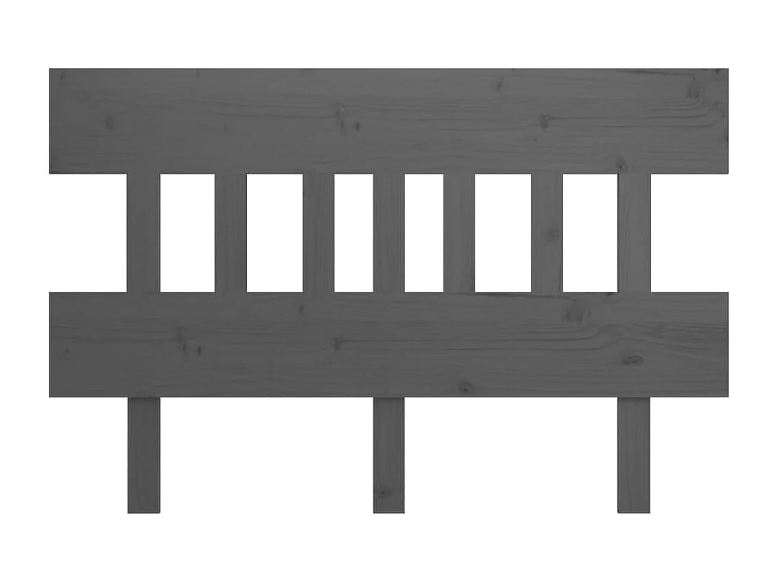 Grijs hoofdbord 123,5x3x81 cm Massief grenenhout