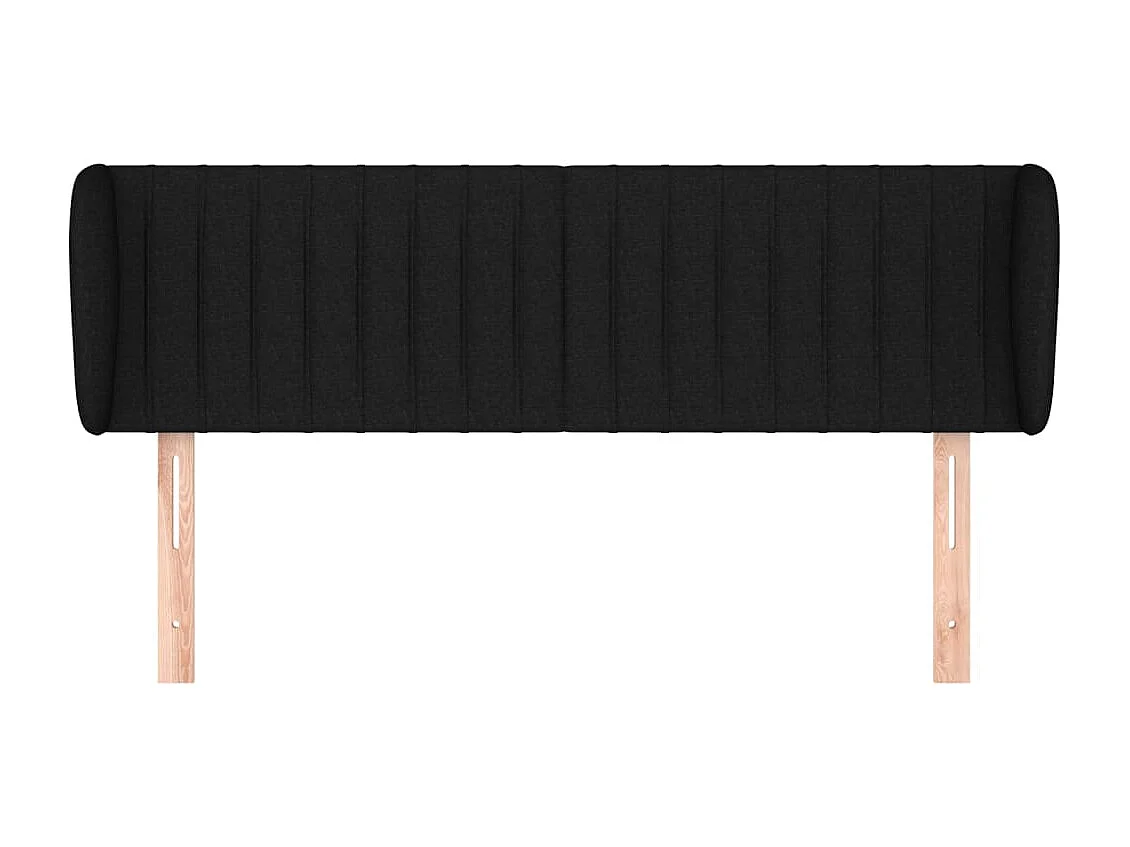 Tête de lit avec oreilles Noir 147x23x78/88 cm Tissu