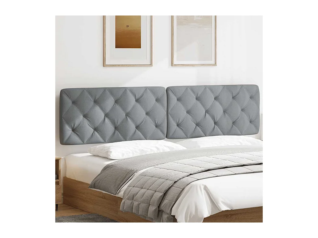 Coussin de tête de lit gris clair 200 cm tissu