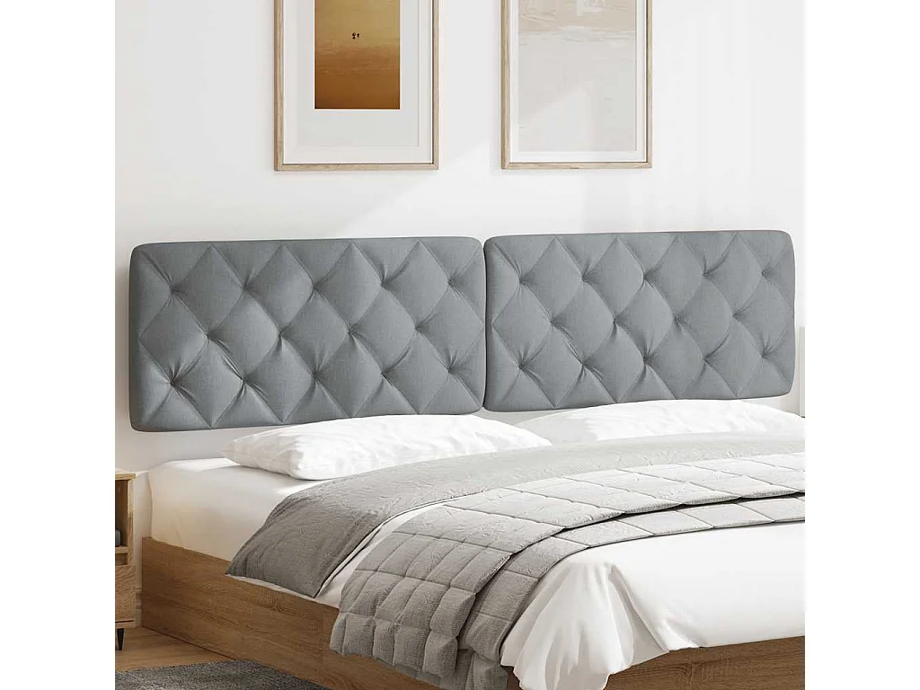 Cuscino testiera grigio chiaro tessuto 200 cm