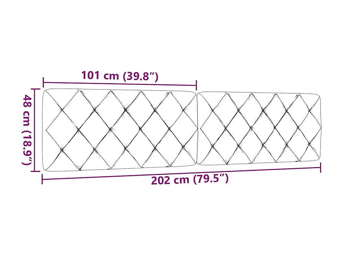 Cuscino testiera grigio chiaro tessuto 200 cm