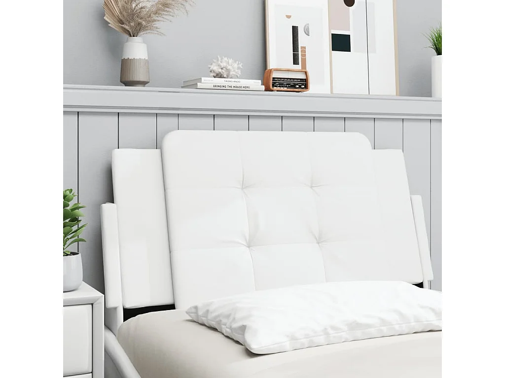 Wit hoofdbordkussen 100 cm kunstleer