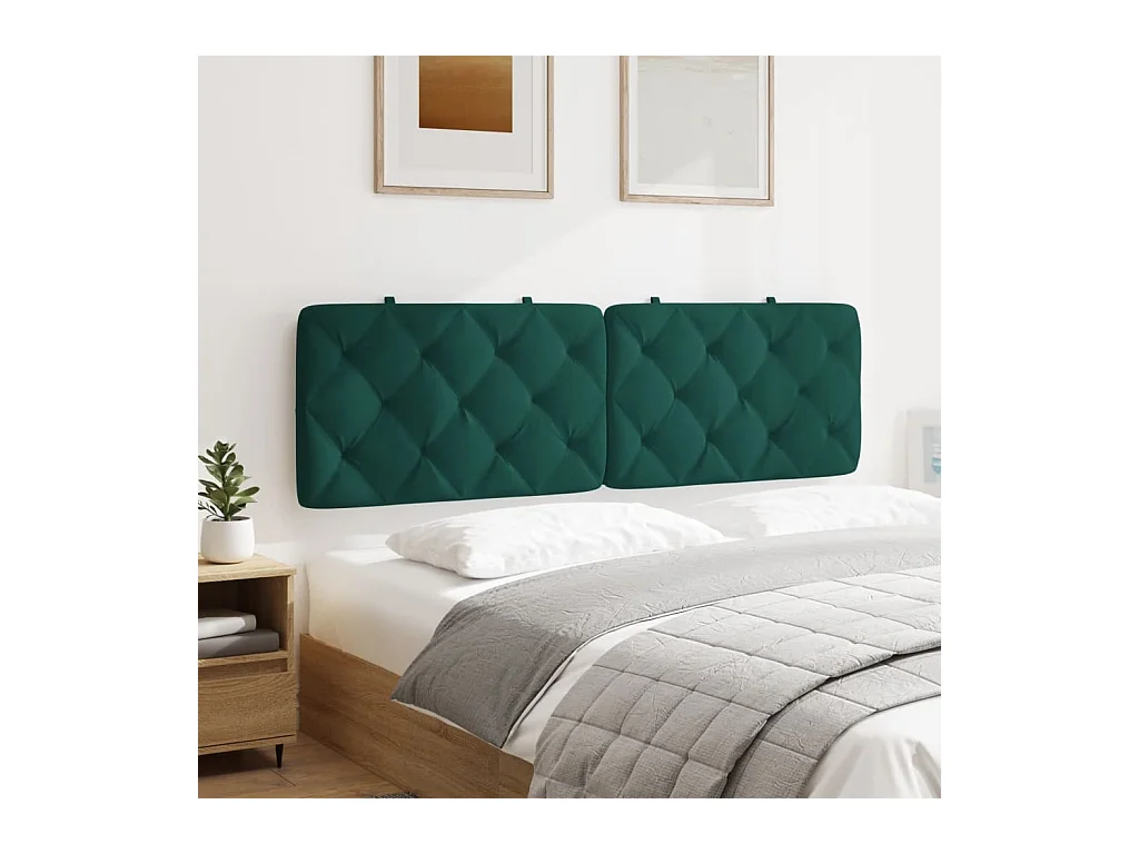 Donkergroen hoofdbordkussen 160 cm fluweel