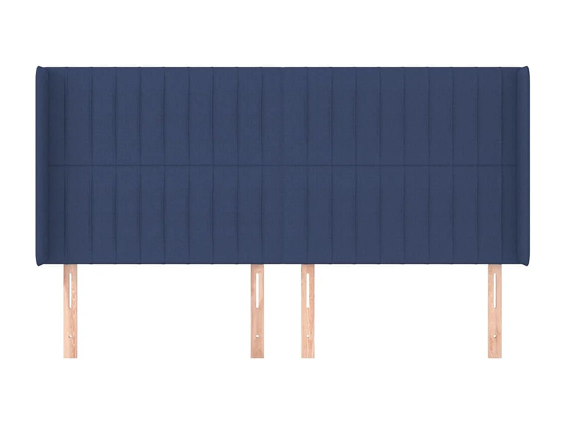 Tête de lit avec oreilles Bleu 163x16x118/128 cm Tissu