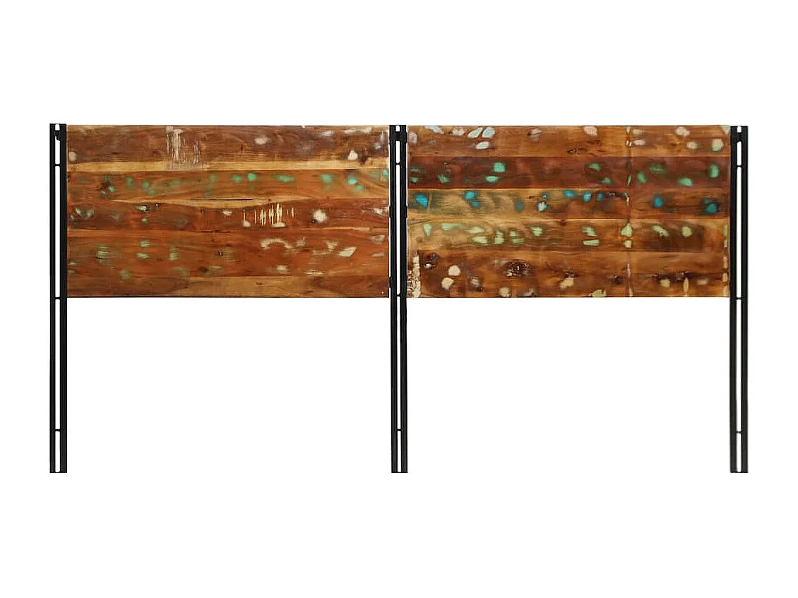 Tête de lit 200 cm bois massif récupéré et fer