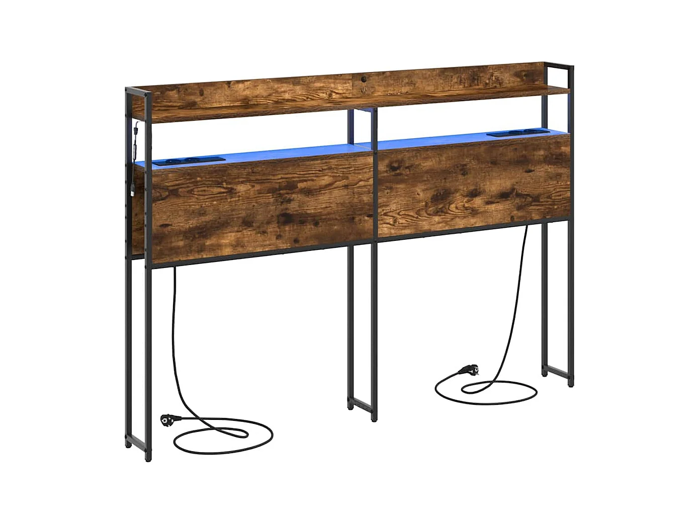 Tête de lit avec étagère Chêne fumé 150 cm Bois d'ingénierie