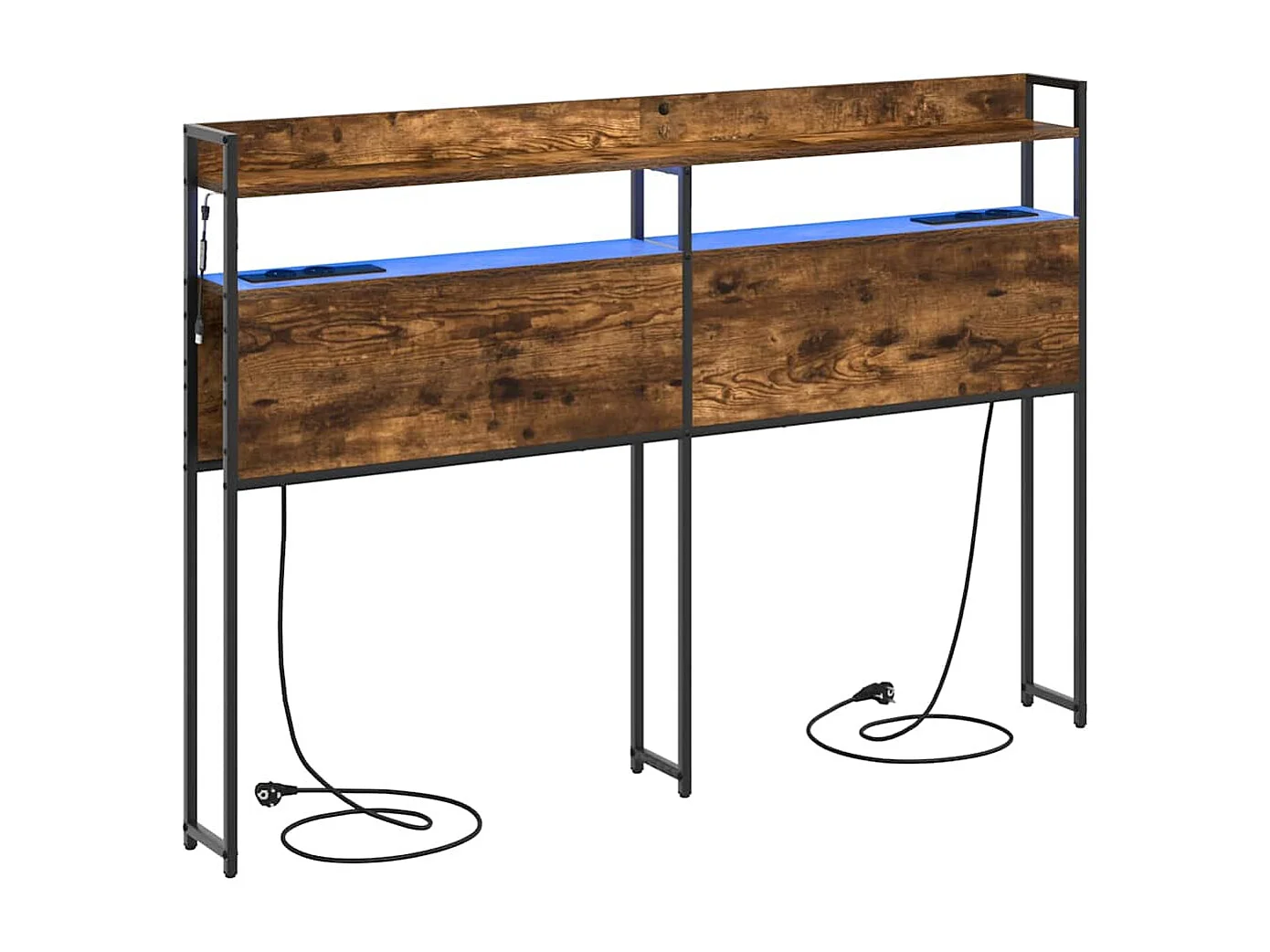 Hoofdbord met plank Gerookt eikenhout 150 cm Technisch hout