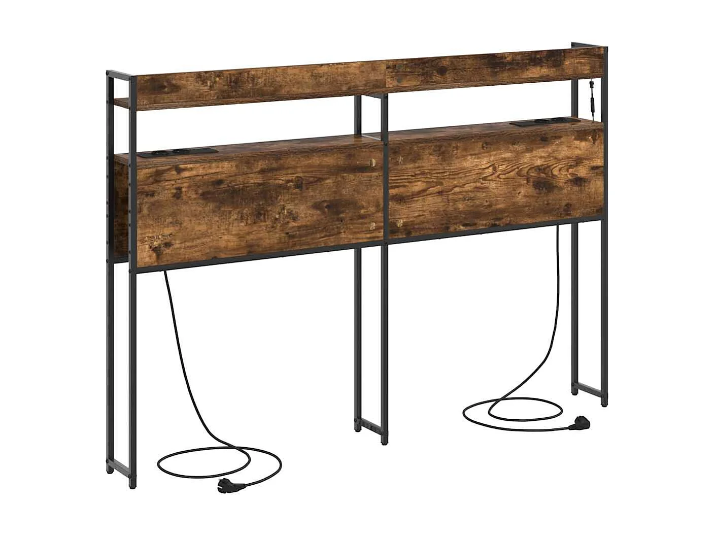 Hoofdbord met plank Gerookt eikenhout 150 cm Technisch hout