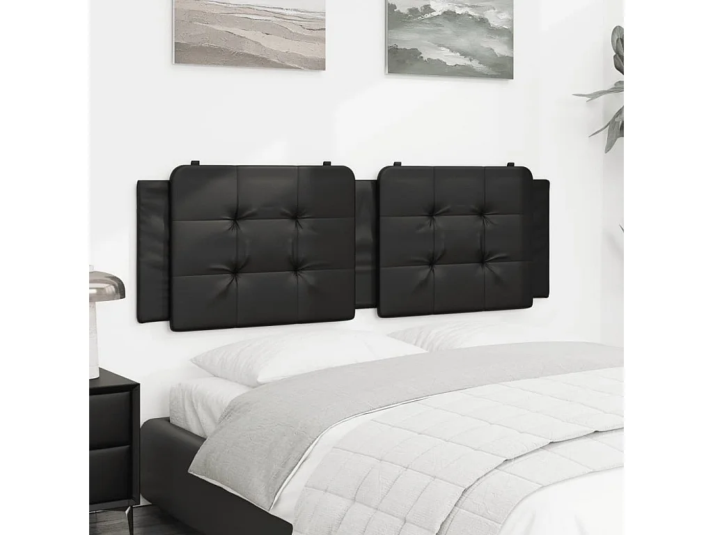 Cuscino per testiera nero 160 cm in similpelle