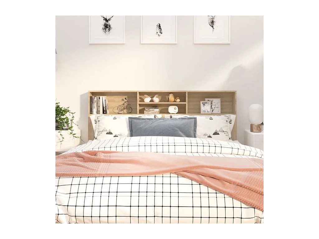 Armoire de tête de lit chêne sonoma 180x19x103,5 cm