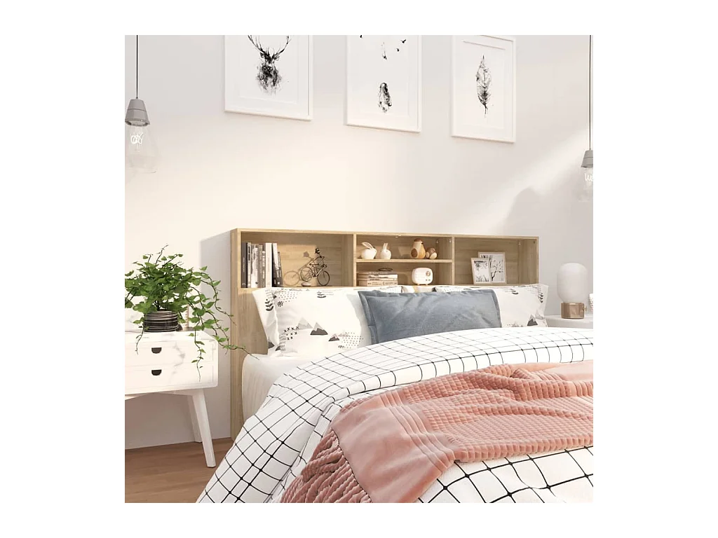 Armoire de tête de lit chêne sonoma 180x19x103,5 cm