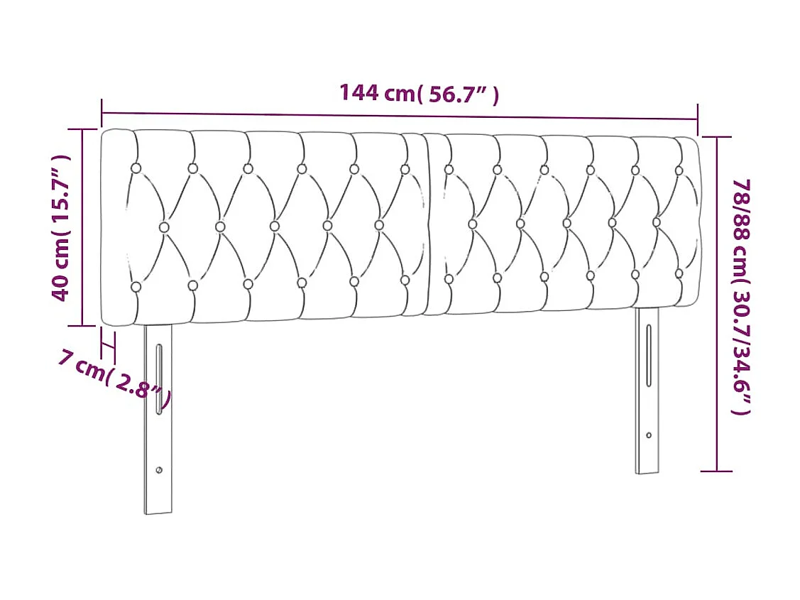Têtes de lit 2 pcs Vert foncé 72x7x78/88 cm Velours