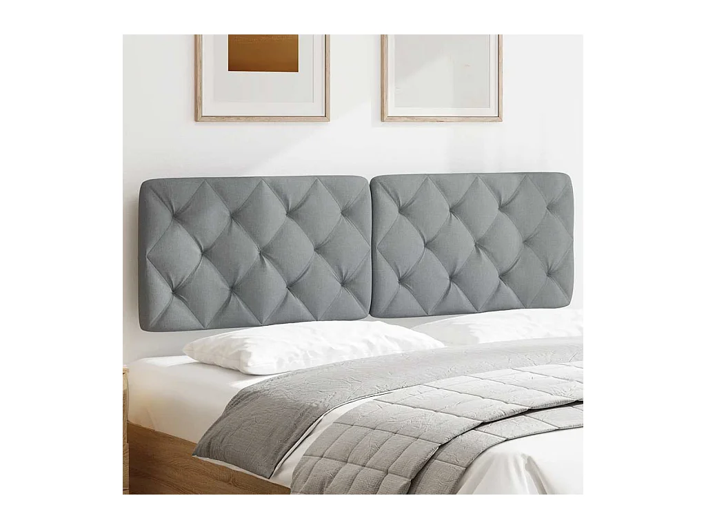 Lichtgrijs hoofdbordkussen 160 cm stof