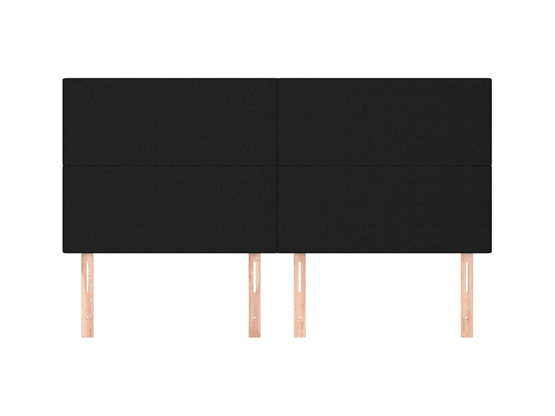 Têtes de lit 4 pcs Noir 90x5x78/88 cm Tissu