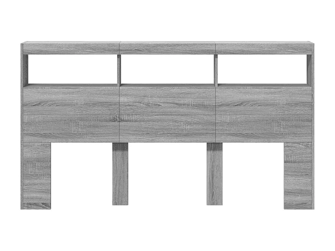 Testiera con LED Sonoma Grey 180x17x102 cm