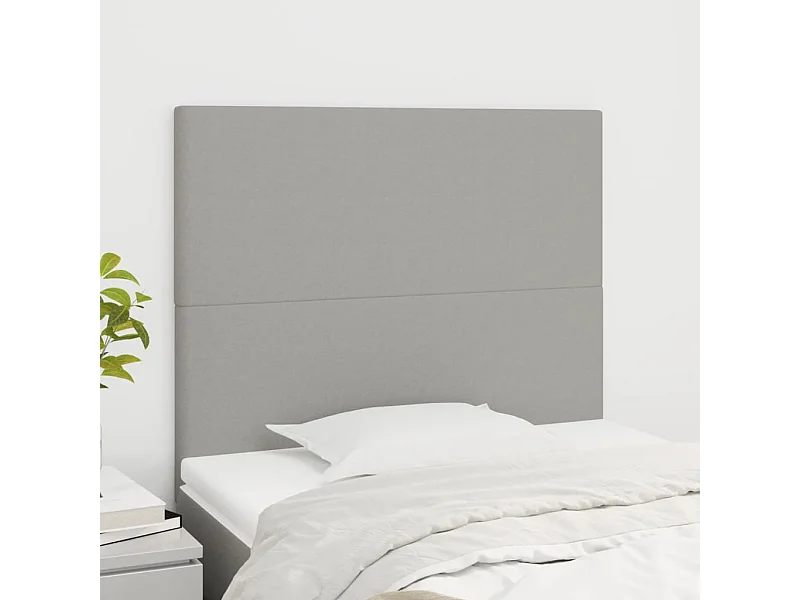 Testiere 2 pz Grigio chiaro 90x5x78/88 cm Tessuto