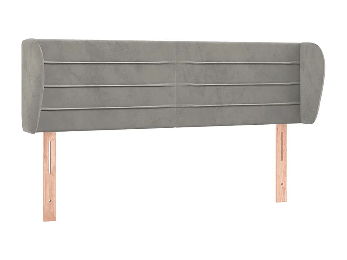Tête de lit avec oreilles Gris clair 147x23x78/88 cm Velours