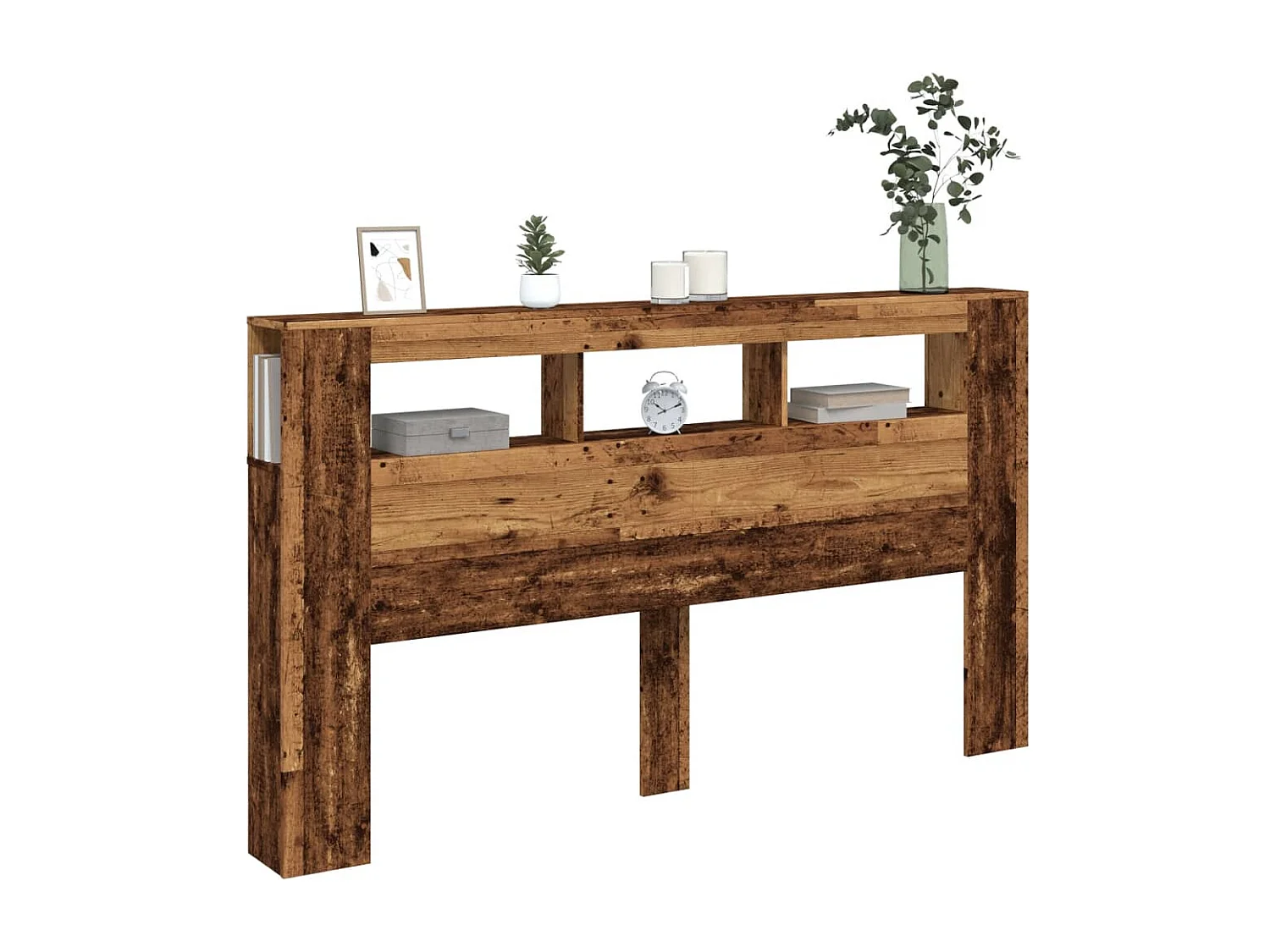 Testiera LED in legno vecchio 180x18,5x103,5cm in legno ingegnerizzato