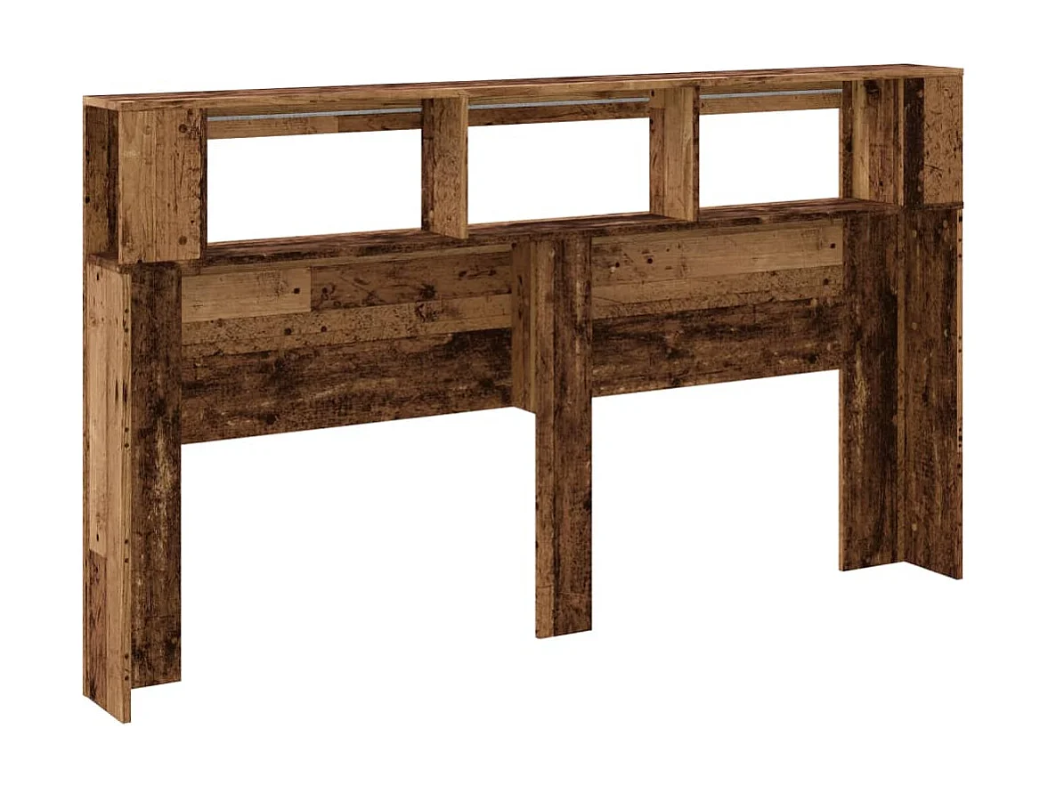 Testiera LED in legno vecchio 180x18,5x103,5cm in legno ingegnerizzato