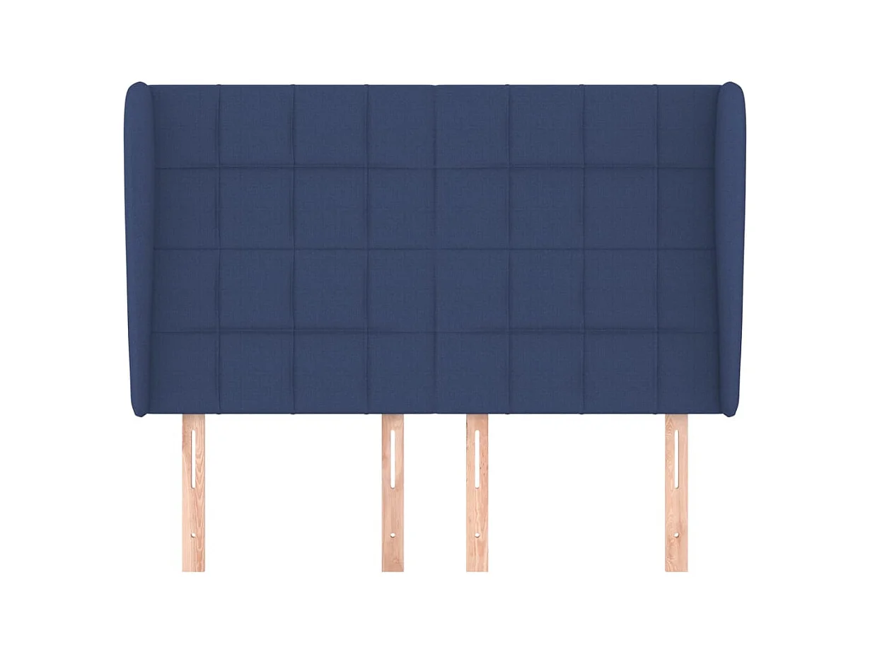 Kopfteil mit Flügeln Blau 147x23x118/128 cm Stoff