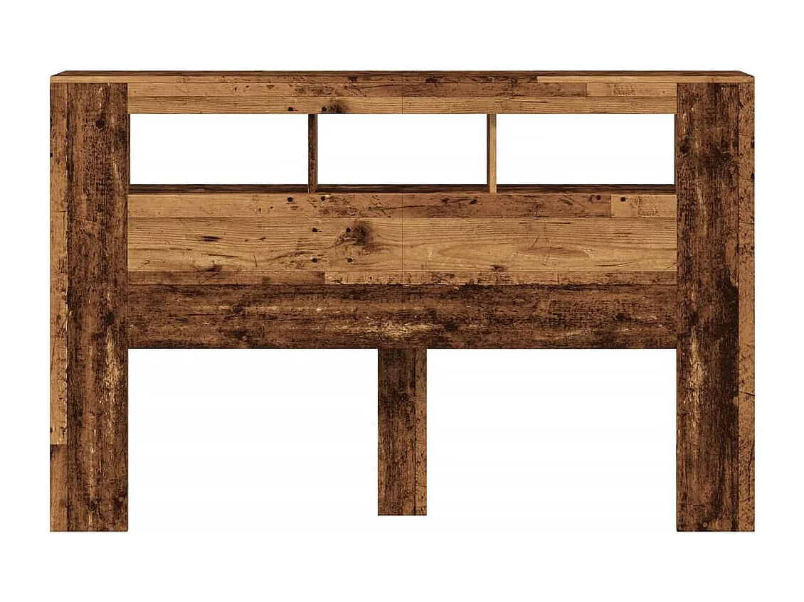 Cabecero LED madera vieja 160x18,5x103,5cm madera de ingeniería