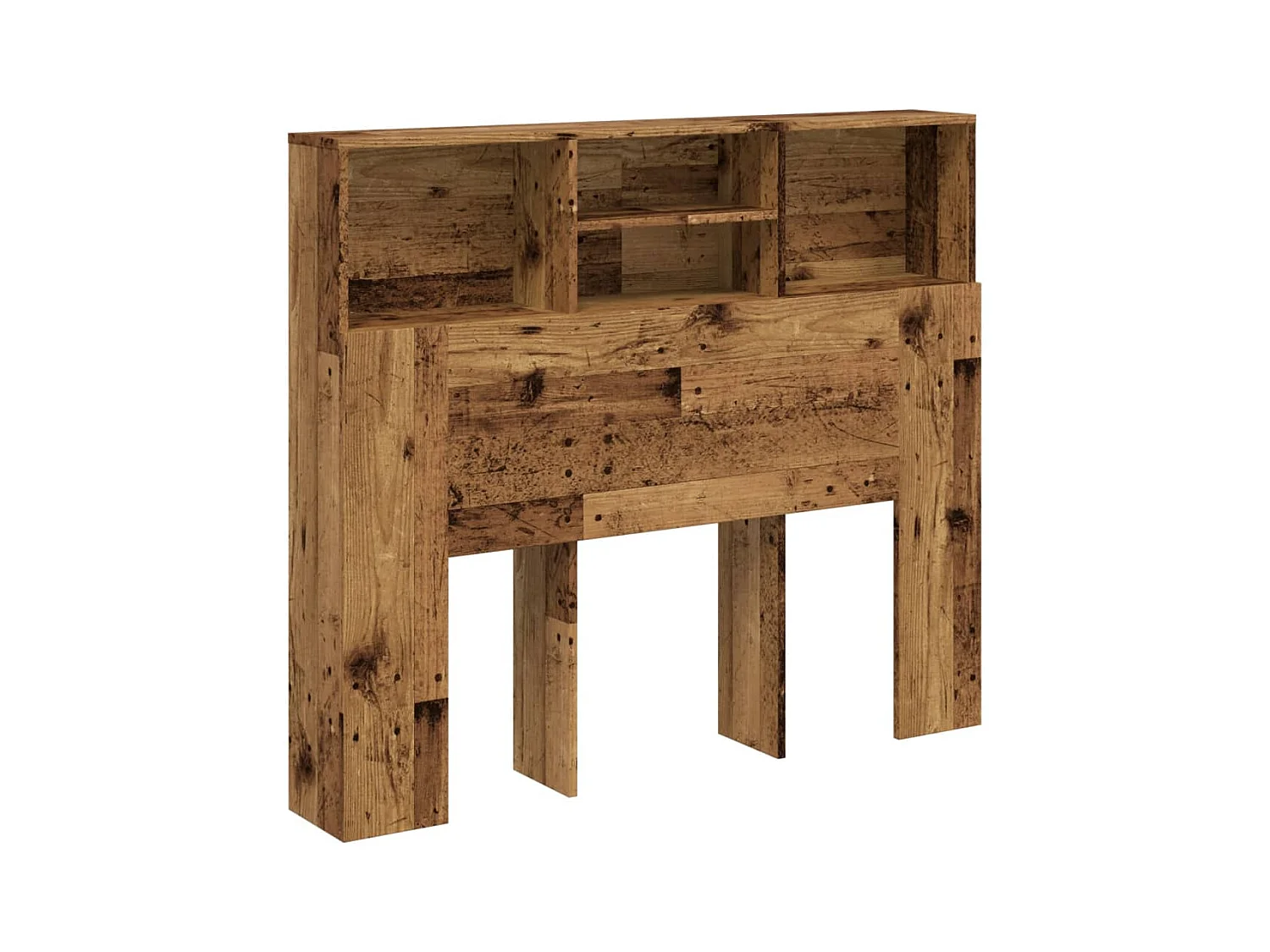 Oude houten hoofdeindekast 120x19x103,5 cm