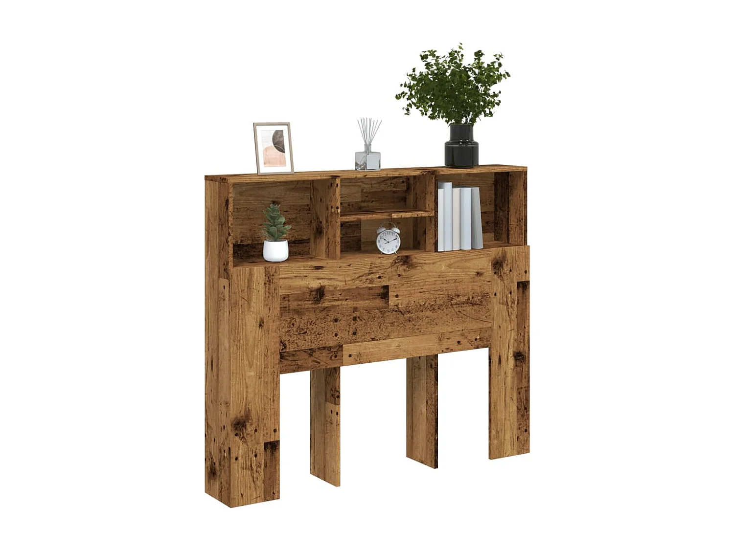 Mobiletto con testiera in legno antico 120x19x103,5 cm