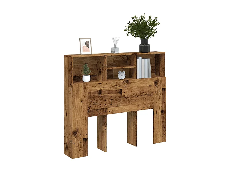 Mobiletto con testiera in legno antico 120x19x103,5 cm