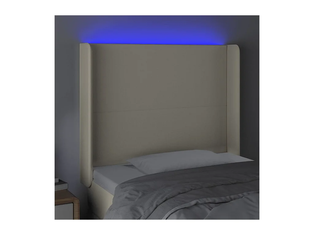 LED-Kopfteil Creme 93x16x118/128 cm Kunstleder