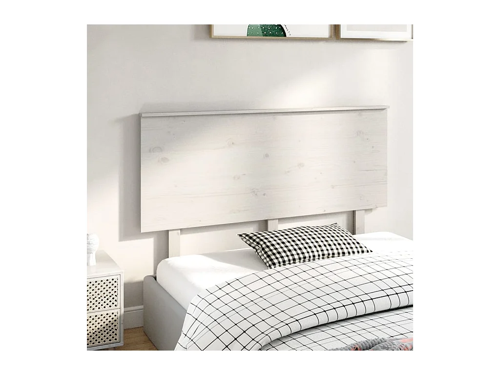 Cabecero blanco 144x6x82,5 cm Madera maciza de pino