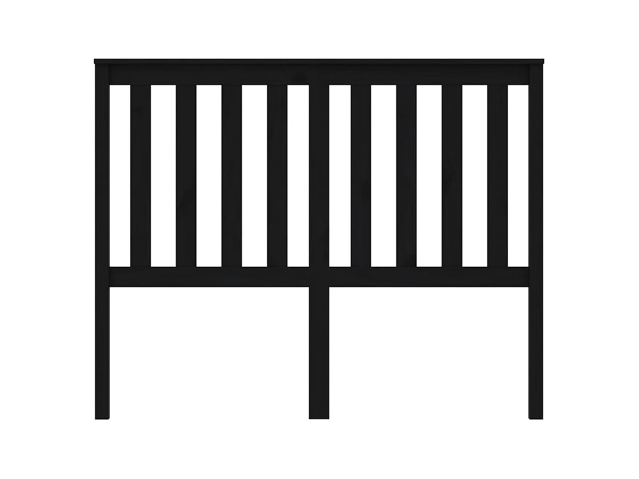 Schwarzes Kopfteil 146x6x101 cm Massivholz Kiefer