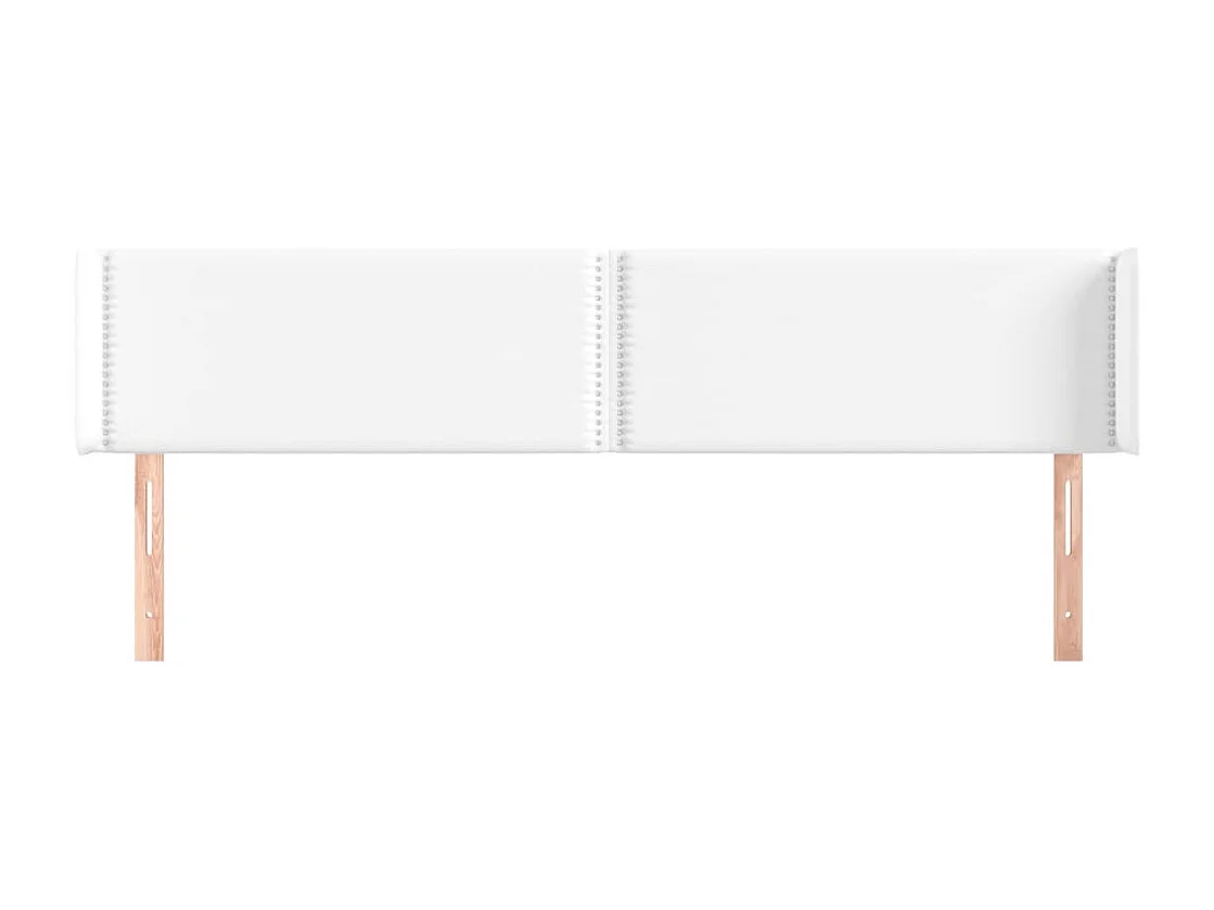 Hoofdbord met vleugels Wit 203x16x78/88 cm Kunstleer