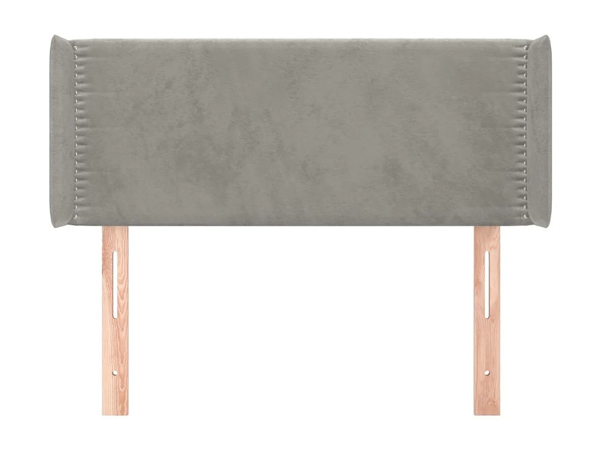 Hoofdbord met vleugels Lichtgrijs 93x16x78/88 cm Fluweel
