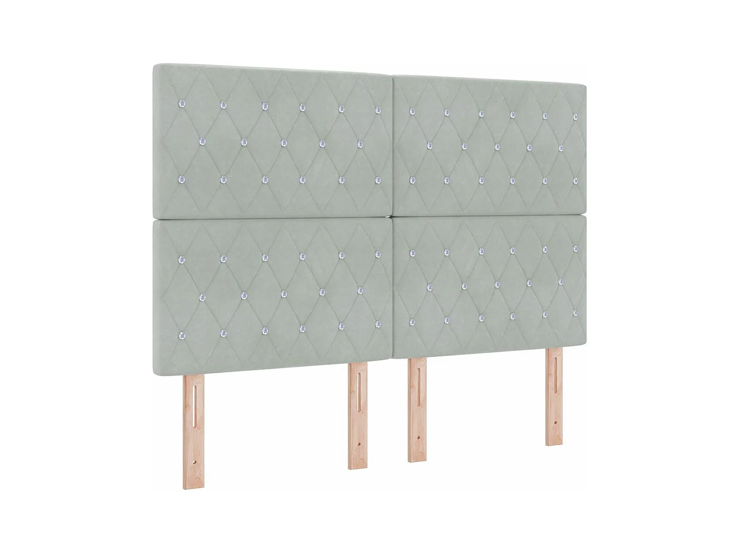 Argyle LED Hoofdbord Lichtgrijs 80 cm Fluweel