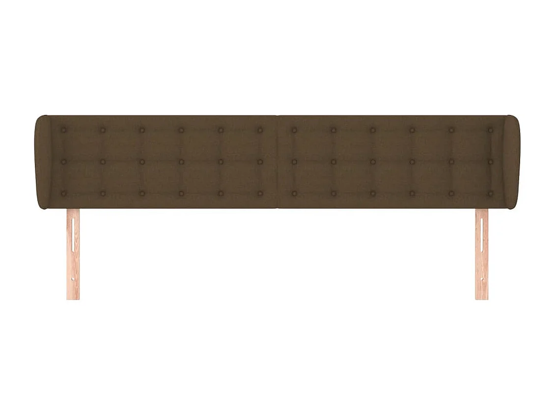 Tête de lit avec oreilles Marron foncé 183x23x78/88 cm Tissu