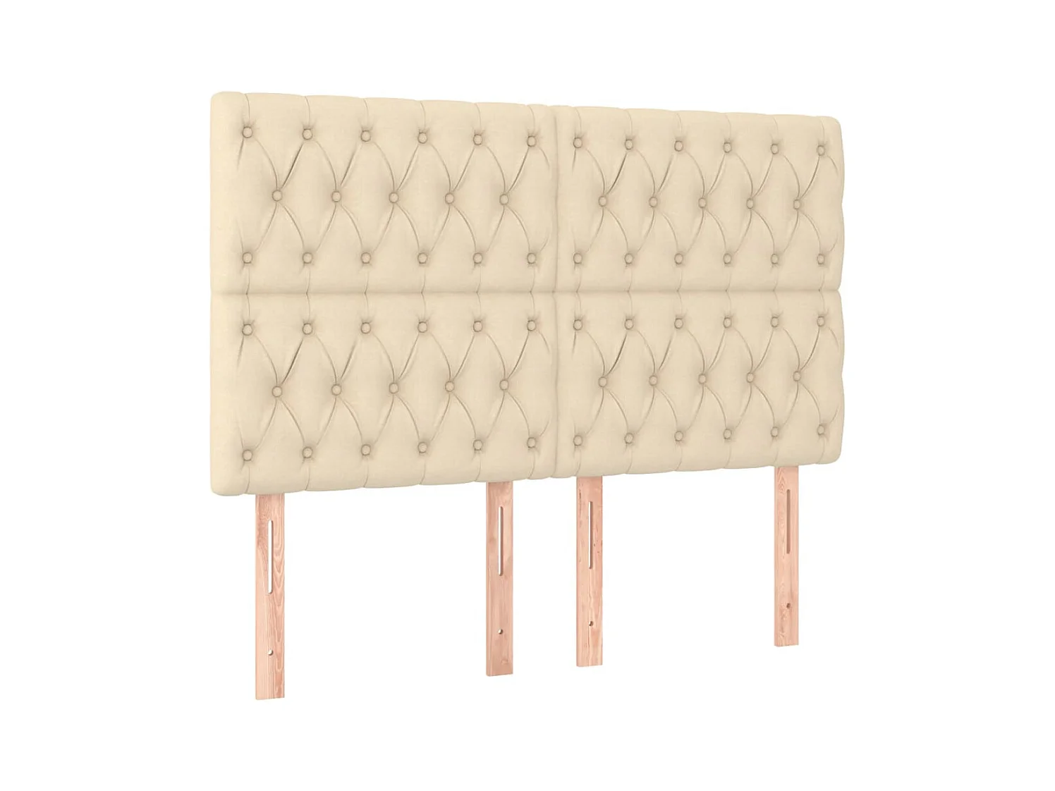 Tête de lit à LED Crème 144x7x118/128 cm Tissu