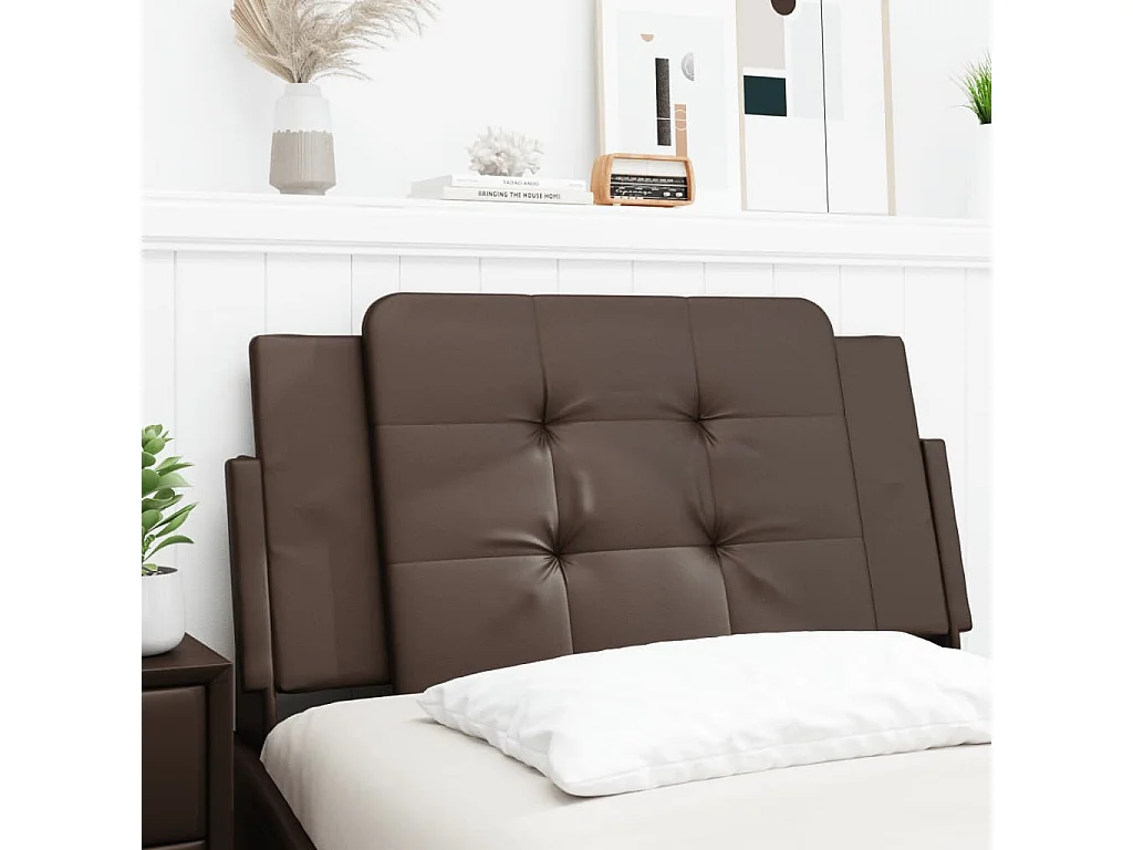 Cuscino testiera marrone 100 cm in similpelle
