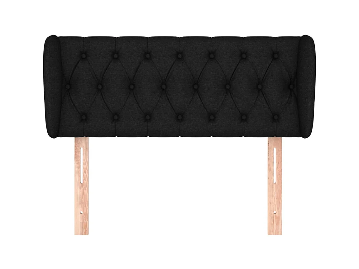 Hoofdbord met vleugels Zwart 93x23x78/88 cm Stof