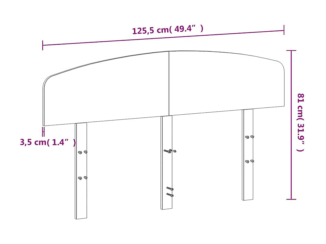 Cabecero de madera maciza de pino de 120 cm