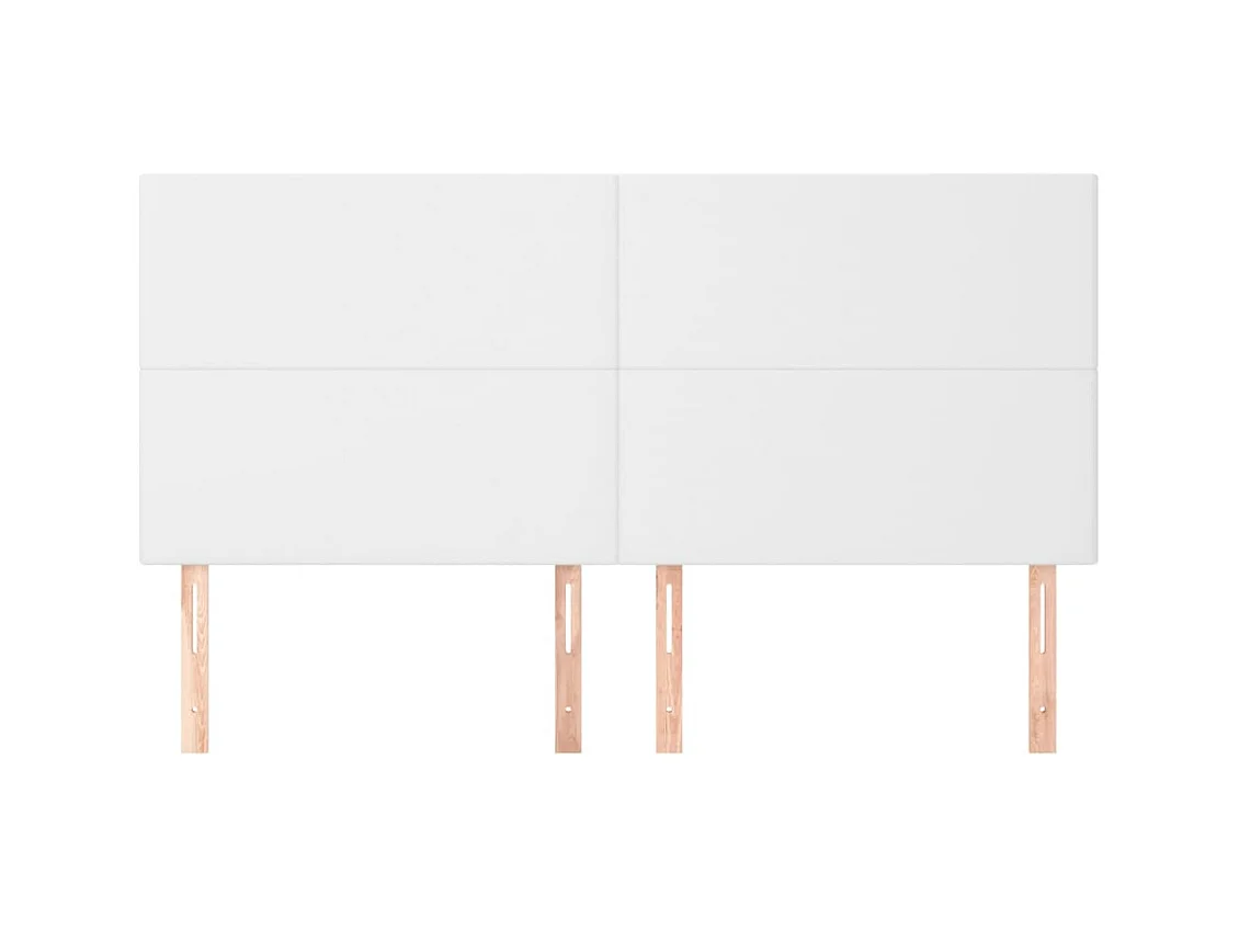 Cabeceros 4 piezas Blanco 80x5x78/88 cm Polipiel