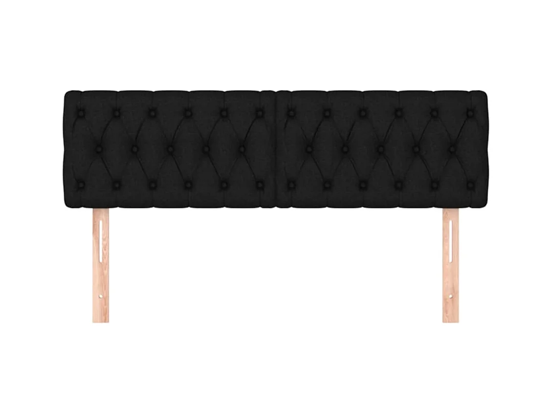 Hoofdborden 2 stuks Zwart 72x7x78/88 cm Stof