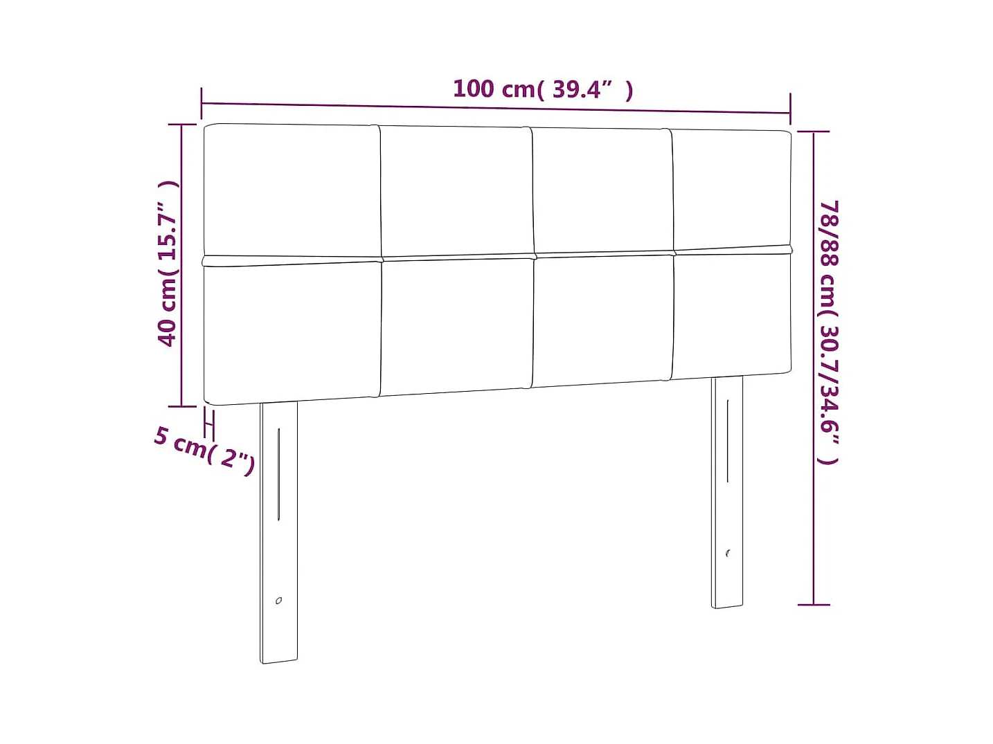 Cabecero Verde Oscuro 100x5x78/88 cm Terciopelo