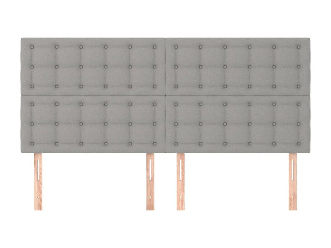 Testiere 4 pezzi Grigio chiaro 100x5x78/88 cm Tessuto