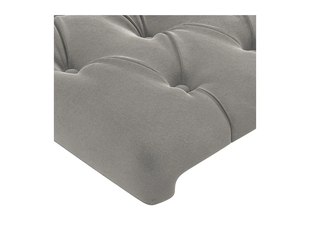 Tête de lit avec oreilles Gris clair 203x16x78/88 cm Velours