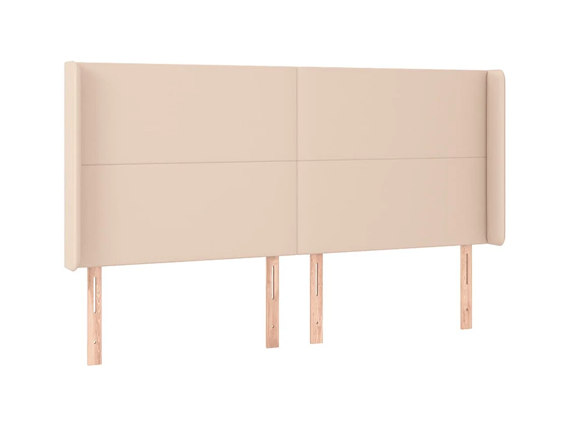 LED hoofdbord Cappuccino 163x16x118/128 cm Kunstleer