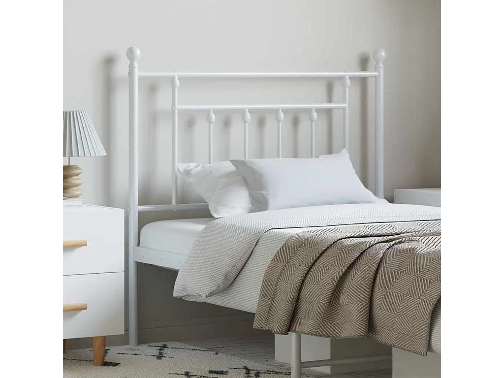 Tête de lit métal blanc 100 cm