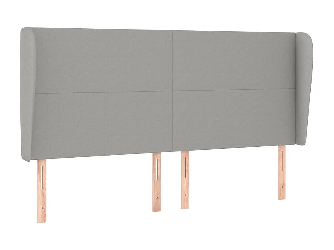 Hoofdbord met vleugels Lichtgrijs 163x23x118/128 cm Stof