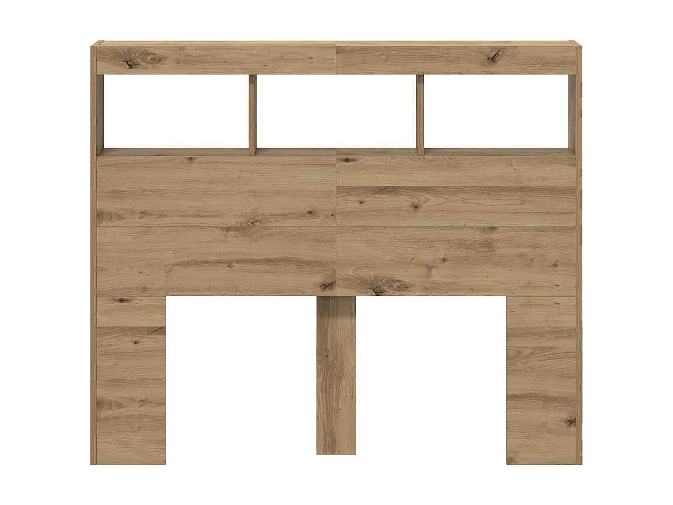 Cabinet de Tête de Lit avec LED avec étagère chêne artisanal