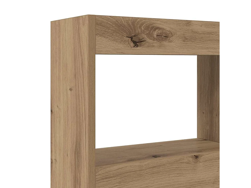 Cabinet de Tête de Lit avec LED avec étagère chêne artisanal