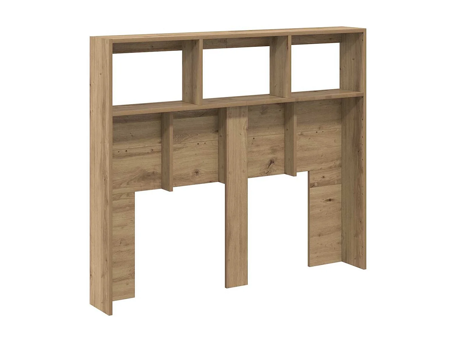 Cabinet de Tête de Lit avec LED avec étagère chêne artisanal